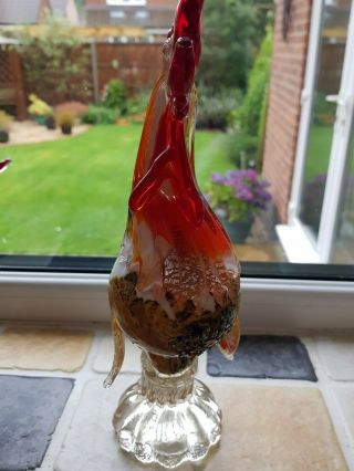 Vintage Murano Art Glass ROOSTER COCKEREL 12 inches tall 3