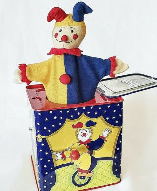 Schylling 1997 Vintage Jack In The Box Clown Music Pop Goes The Weasel