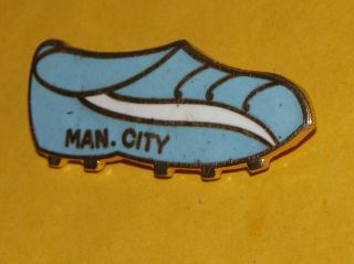 Coffer Manchester City Badge Pin Fc Football Vintage Old Boot Soccer Man City