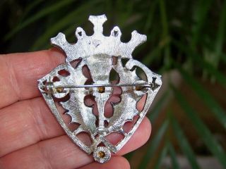 LARGE VINTAGE SIGNED CP JEWELLERY CELTIC LUCKENBOOTH THISTLE & CROWN BROOCH PIN 2
