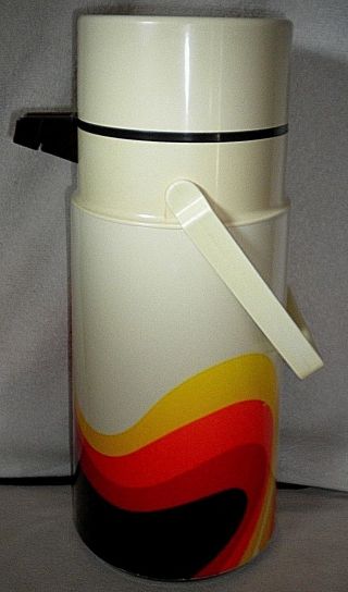 Vtg 1970s Thermos Brand Vacuum Air Pot Thermal Pump Beverage Dispenser Coffee 2l