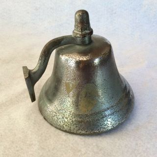 Vintage Nickel Plated Nautical Maritime Wall Mount Ship Bell Dinner Bell