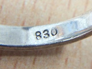 VINTAGE ITALIAN SILVER & CORAL RING SIZE K 1/2 1950 4