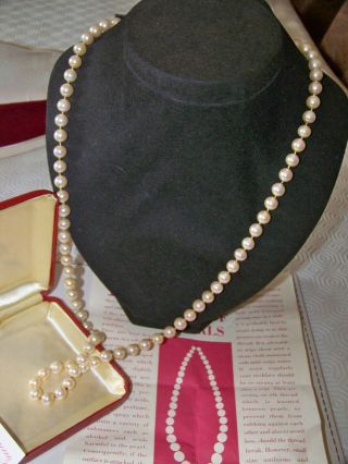 BOXED VINTAGE CIRO JEWELERY 9CT GOLD CLASP ELEGANT LONG PEARL COCKTAIL NECKLACE 3