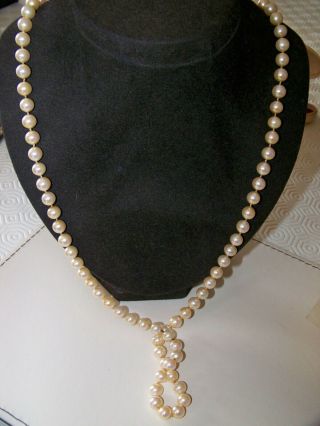 BOXED VINTAGE CIRO JEWELERY 9CT GOLD CLASP ELEGANT LONG PEARL COCKTAIL NECKLACE 5