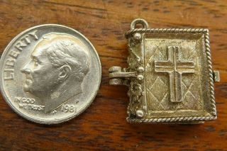 Vintage Silver Prayer Book Opens Our Father & The Lord Is My Shepherd Charm