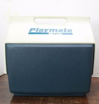 Vintage 1980 Cooler Playmate By Igloo Blue Large Size 14 " X 10 " X 14 " 16 Qt