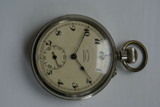 Vintage German Made " Rytima " Gents S/steel Wind - Up Pocket Watch