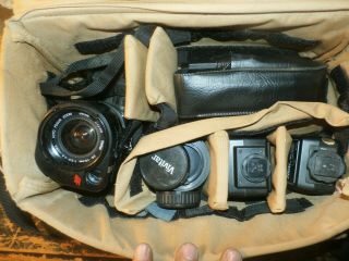 Vintage Minolta X - 700 Camera W/ Lenses & Flashes & Bag Case