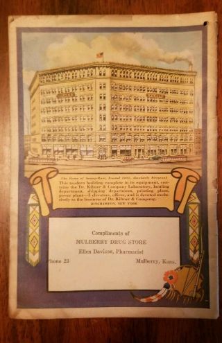 1940 Vintage Swamp Root Book Almanac Dr.  Kilmer & Co.  N.  Y.  MULBERRY KS DRUGSTORE 2