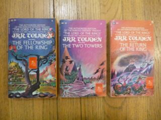 Jrr Tolkien Lord Of The Rings Trilogy Ballantine Dolphin Fellowship Towers King