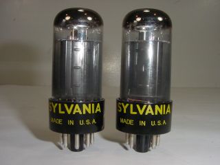 2 Vintage NOS 1960 ' s Sylvania 6V6 6V6GTA Grey Glass Matched Amplifier Tube Pair 2