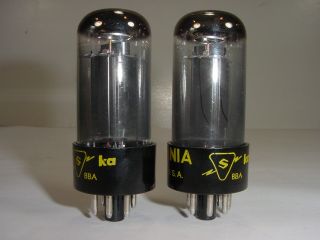 2 Vintage NOS 1960 ' s Sylvania 6V6 6V6GTA Grey Glass Matched Amplifier Tube Pair 3