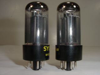 2 Vintage NOS 1960 ' s Sylvania 6V6 6V6GTA Grey Glass Matched Amplifier Tube Pair 4