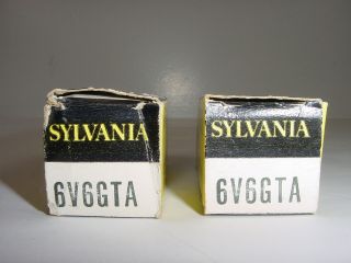 2 Vintage NOS 1960 ' s Sylvania 6V6 6V6GTA Grey Glass Matched Amplifier Tube Pair 7