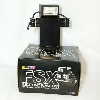 Vintage Nissin Fsx Electonic Flash Unit For Polaroid Sx - 70 & Pronto Cameras