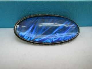 Vintage Stamped 925 Gorgeous Sterling Silver Butterfly Wing Art Deco Brooch Pin