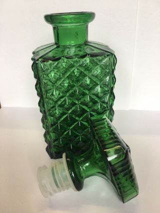 Vintage retro kitsch 1960s Italian Empoli green glass bottle decanter 3