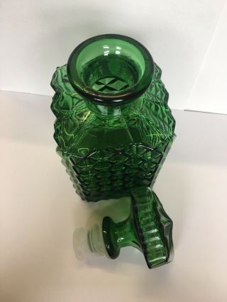 Vintage retro kitsch 1960s Italian Empoli green glass bottle decanter 4