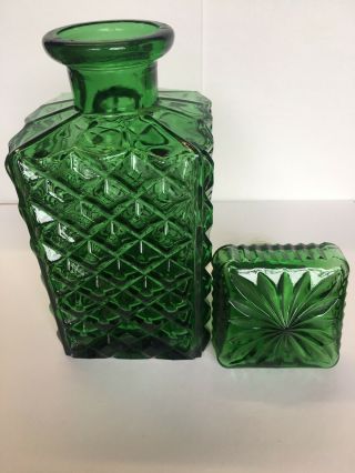Vintage retro kitsch 1960s Italian Empoli green glass bottle decanter 5