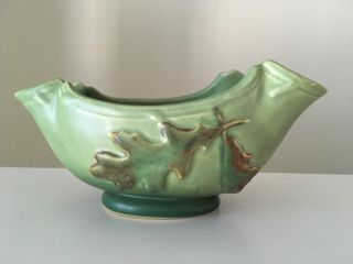 Vintage Weller Pottery Oak Leaf & Acorn Green 8 " Bowl