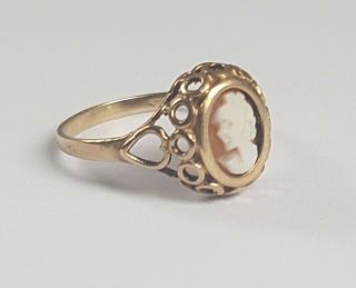 Vintage 9ct Gold Cameo Ring Size N - O
