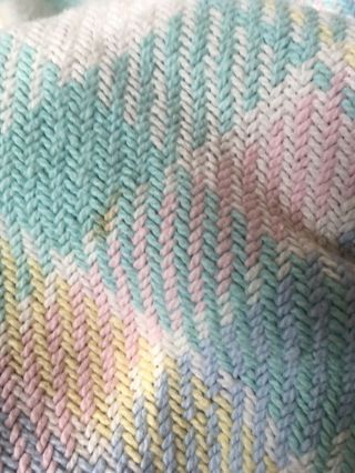 Vintage Pastel Plaid Baby Blanket Cotton Weave Woven WPL 1675 USA 5