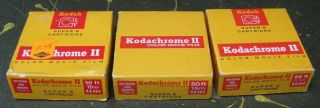 3 Packs Kodak Kodachrome Ii 8 Cartridge Color Movie Film 50 - Ft.
