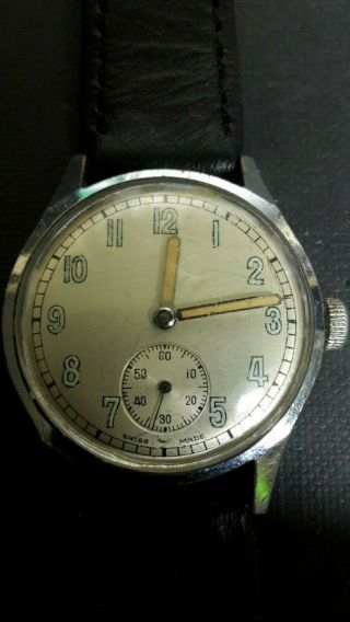 Vintage Gents Military Mechanical Watch No Name