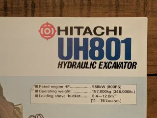 Vintage Hitachi Construction Machinery UH801 Hydraulic Excavator Japan Brochure 4