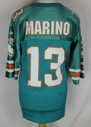 Marino 13 Vintage Miami Dolphins American Football Jersey Nfl Mens Large Reebok