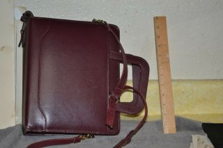 Vintage Franklin Quest Classic Moroon Leather Binder,  W/handleas 2 Inch Rings