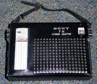 Vintage Sony Fm Stereo Adaptor 9 Transistor Sta - 110 With Case