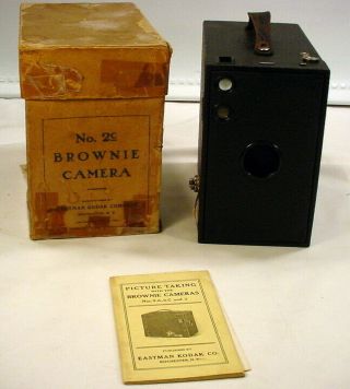 Antique 1917 Eastman Kodak Brownie Camera No.  2c Black Box In Orig Box