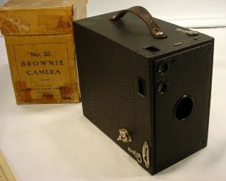 Antique 1917 Eastman Kodak Brownie Camera No.  2C Black Box In Orig Box 2