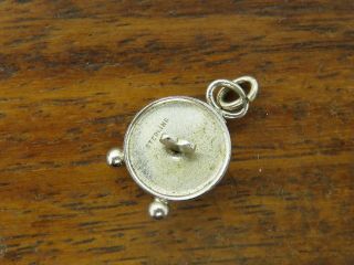 Vintage sterling silver OLD FASHIONED ALARM CLOCK MOVABLE charm 2