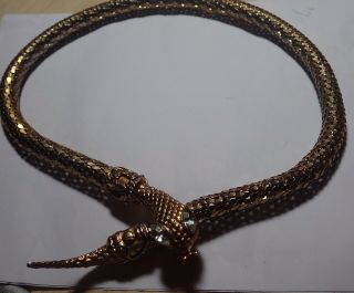 Vintage Snake Serpent Hollow Necklace Gold Colour 2