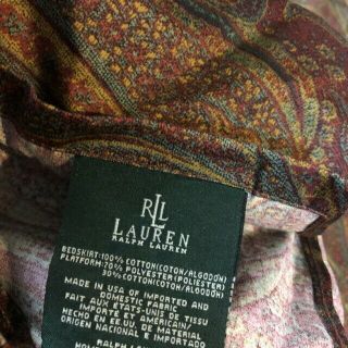 RALPH LAUREN Queen Comforter & Bedskirt GREAT BARRINGTON PAISLEY Brown/Teal VTG 3