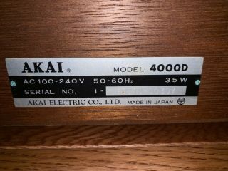 AKAI GX - 4000D Stereo Reel to Reel Tape Player/Recorder - / 6