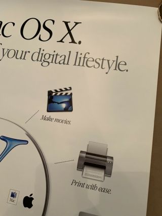 Vintage Apple Power Mac OS X Digital Lifestyle Think Different Poster,  24” x 33” 5