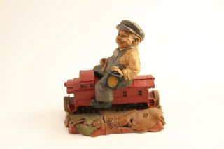 Vtg 1986 Tom Clark Cairn Studio Gnomes Train Cab Sculpture Figurine Signed