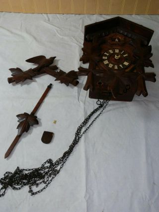 Vintage Cuckoo Clock For - Parts - Repair - Germany