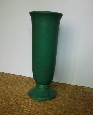 Vintage McCoy Matte Green American Arts and Crafts Pottery Vase 9 