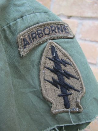 Vintage 1970 Vietnam War US ARMY AIRBORNE SPECIAL FORCES Rip Stop Jungle Fatigue 2