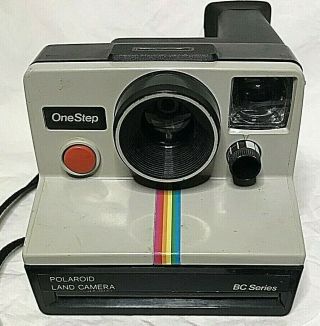 Vintage Poloroid One Step Bc Land Camera With Strap " Good "