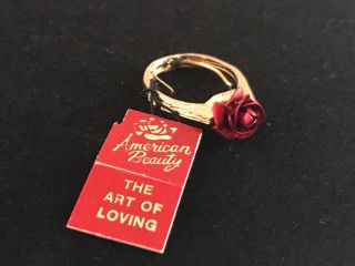 Vintage American Beauty Rose Ring Old Stock With Tag
