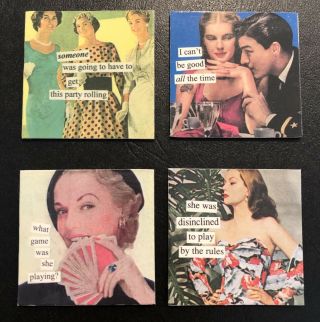Anne Taintor Refrigerator Magnets Set Of 4 Vintage Collectible Kitchen Retro