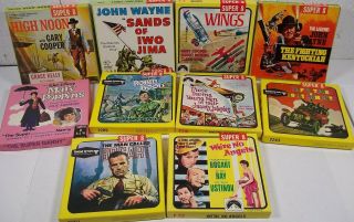 10 vtg 8 MM Home Movie Films Classics w boxes Family Westerns etc 2