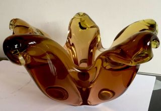 Vintage 1960’s Murano Art Glass Sculpture Bowl Very Heavy Starfish 3