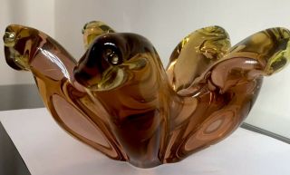 Vintage 1960’s Murano Art Glass Sculpture Bowl Very Heavy Starfish 4
